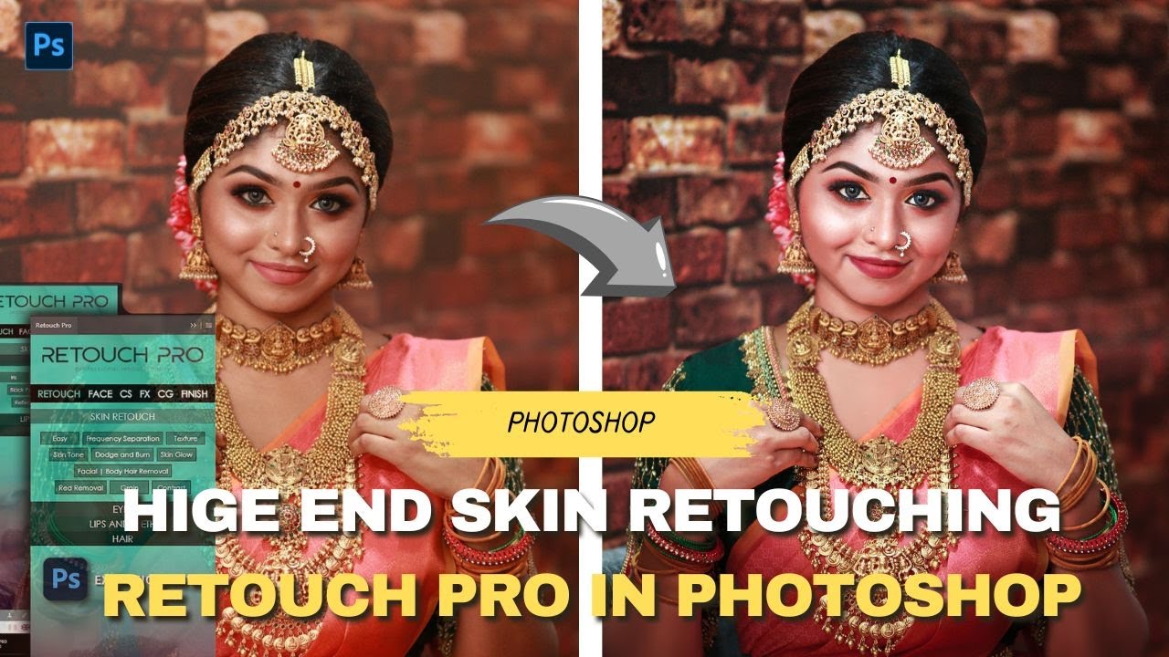Bride photo editing tutorial l step by step l photoshop CC tutorial | Retouch pro plugging