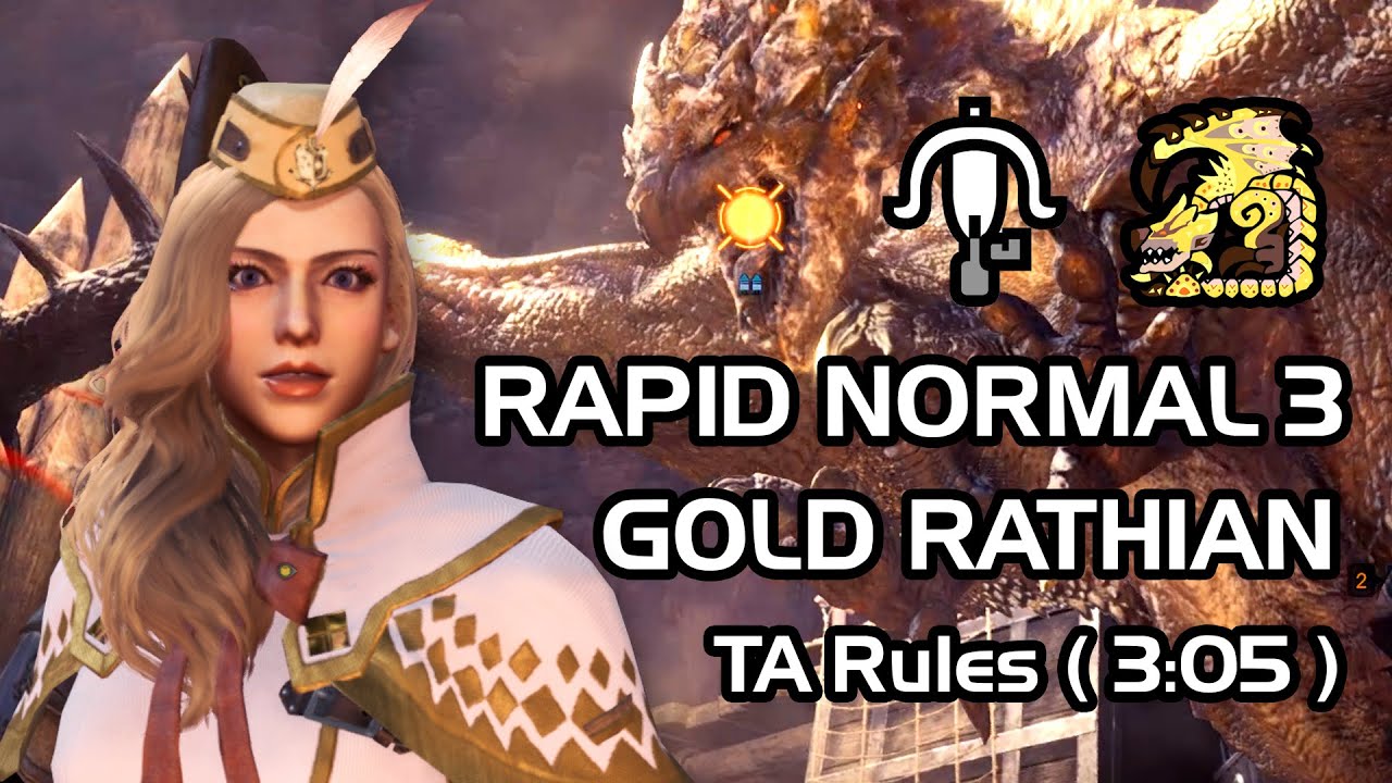 [MHW: Iceborne] Lightbreak Gun LBG (Rapid Normal 3) vs MR6☆ Gold Rathian. TA Rules Solo ( 3:05 )