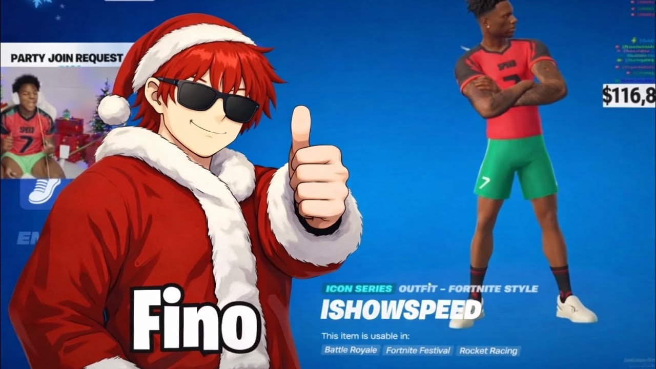 ¡Reaccionando a la Skin de IShowSpeed de Fortnite en Navidad!🎄⚡ - RedWolfGames