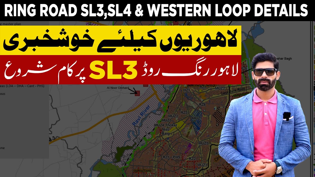 Lahore ring road Southern loop SL3, SL4 & western loop route map