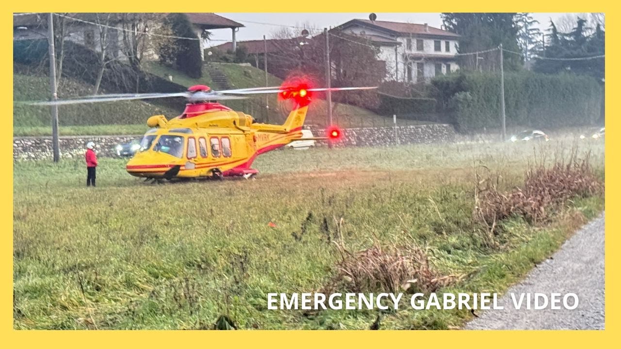 ALBESE - DECOLLO ELISOCCORSO COMO I-MVRK -EMS TAKEOFF FROM COMO