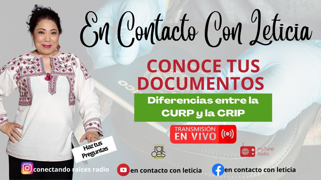 En la semana de conoce tus documentos. Hablaremos de las diferencias del CURP Y CRIP