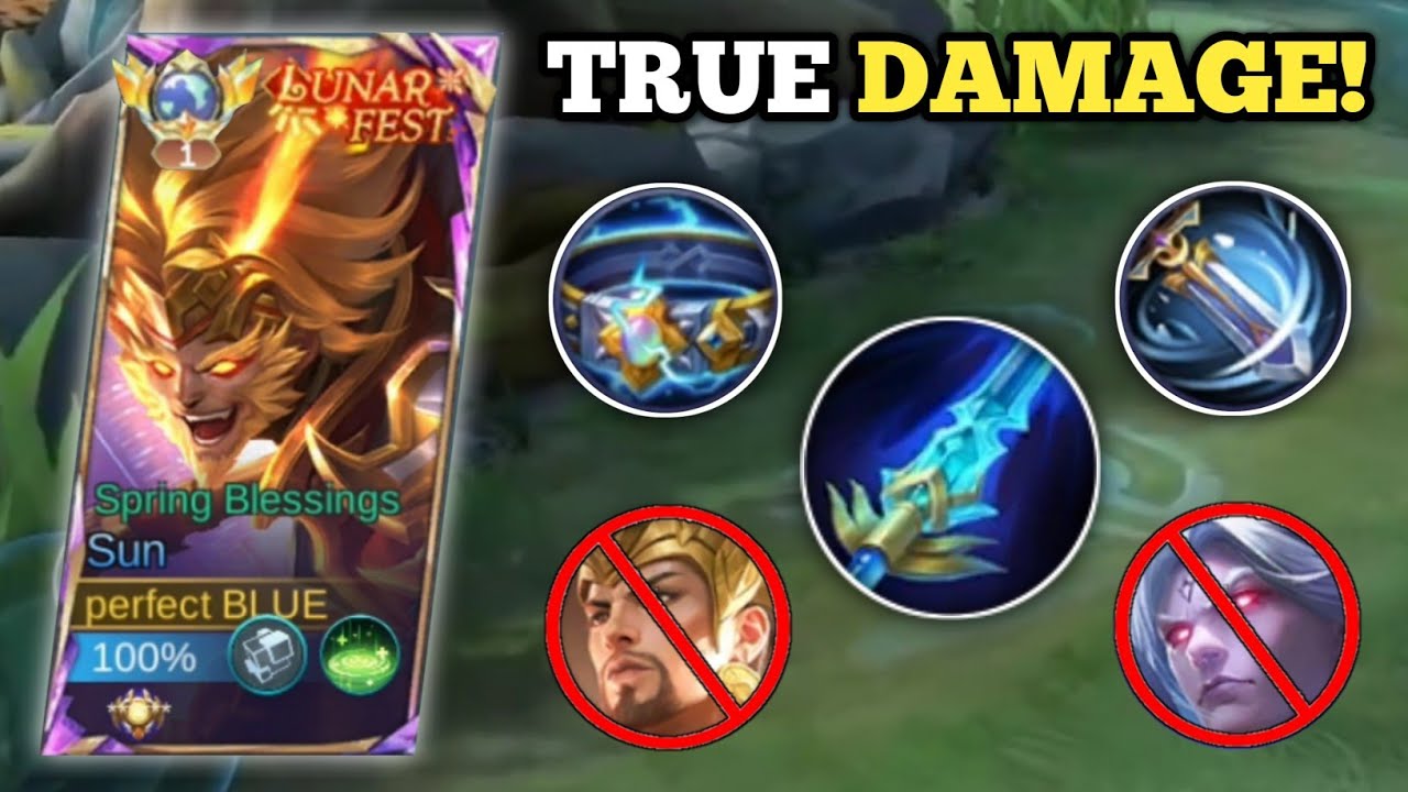 SEMI TANK SUN TRUE DAMAGE 2026! (new season!🙉) SUN BEST BUILD AND EMBLEM MLBB