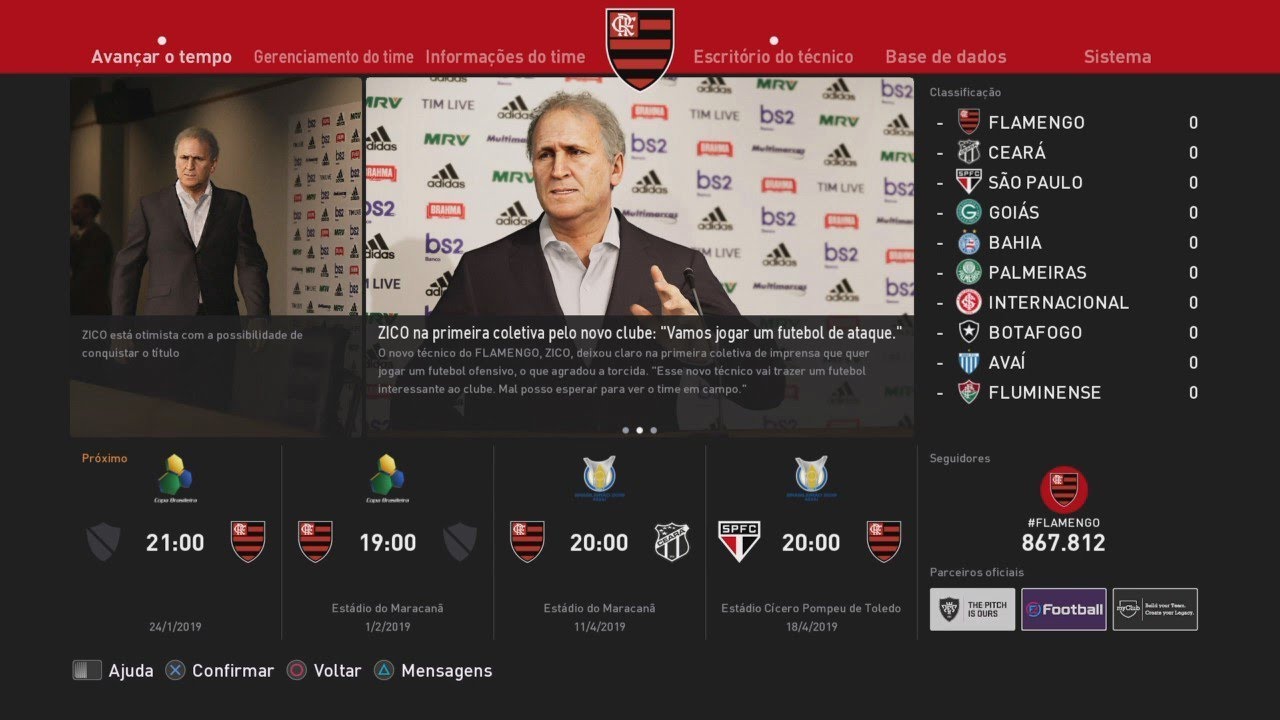 PES 2020 - COMO ESTÁ O MENU, MASTER LEAGUE, RUMO AO ESTRELATO, TODOS OS ESTÁDIOS, BRASILEIRÃO A e B
