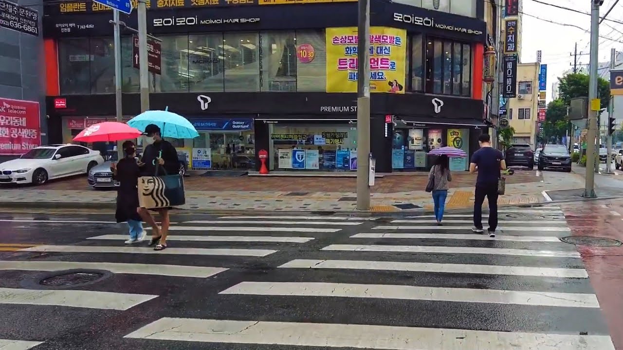 [4k]대구 진천역 월배 비오는날 산책걷기 Daegu Jincheon Station Wolbae Walking on a rainy day asmr