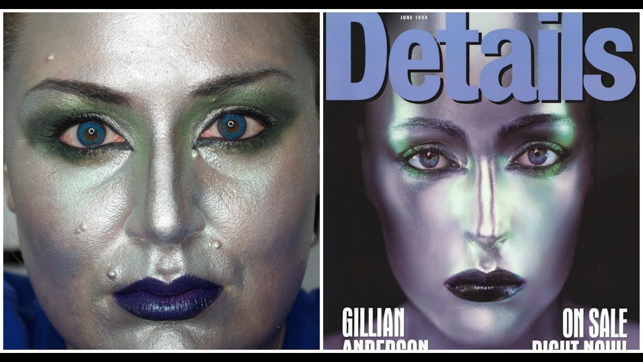 GILLIAN ANDERSON DETAILS MAGAZINE COVER - HALLOWEEN MAKEUP