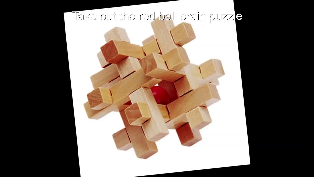 Take out the red ball wooden brain iq puzzle best way to build this cube