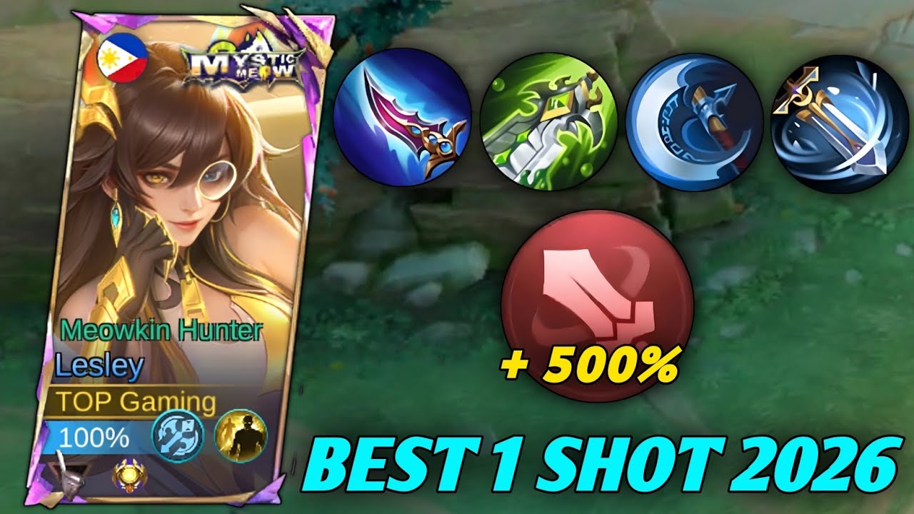 GLOBAL LESLEY NEW 1 SHOT BUILD 2026 INSTANT DELETE!! (lesley best build 2026) - Mobile Legends