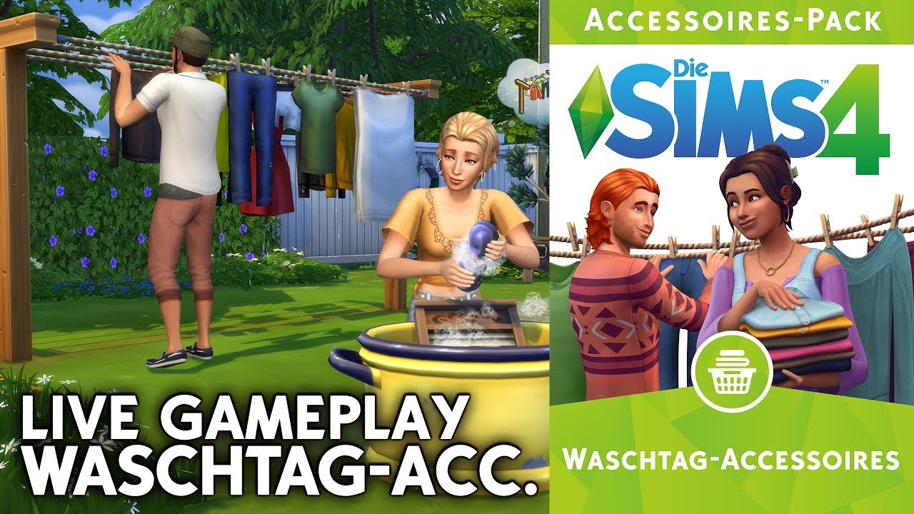 Live Preview | Die Sims 4 Waschtag-Accessoires | Baumodus, CAS, Gameplay
