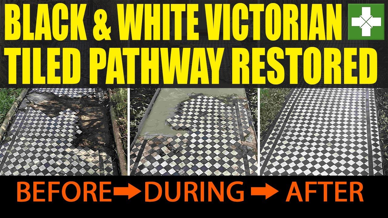 Victorian Tiled Path Repaired and  Restored in Surbiton Surrey