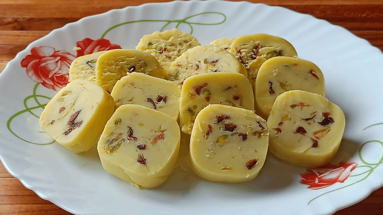 Festive Special Milk Powder Barfi Roll | No Khoya, No Condensed Milk | Soft & Rich Milk Powder Barfi