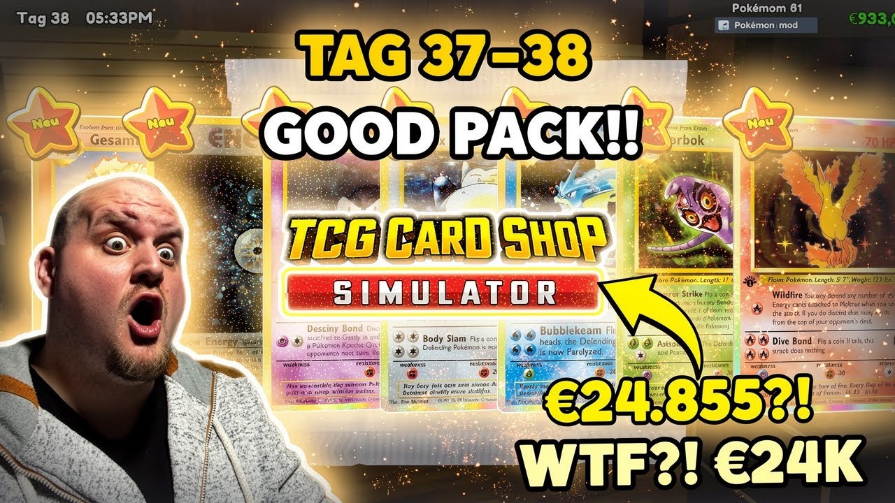 GOOD PACK PULL! 💥 Tag 37 & 38 – der Wert ist KRANK! | TCG Card Shop Simulator