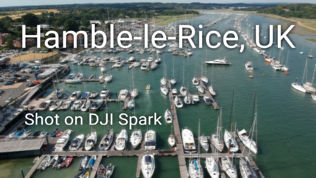 Drone flight over Hamble-le-Rice, UK-DJI Spark