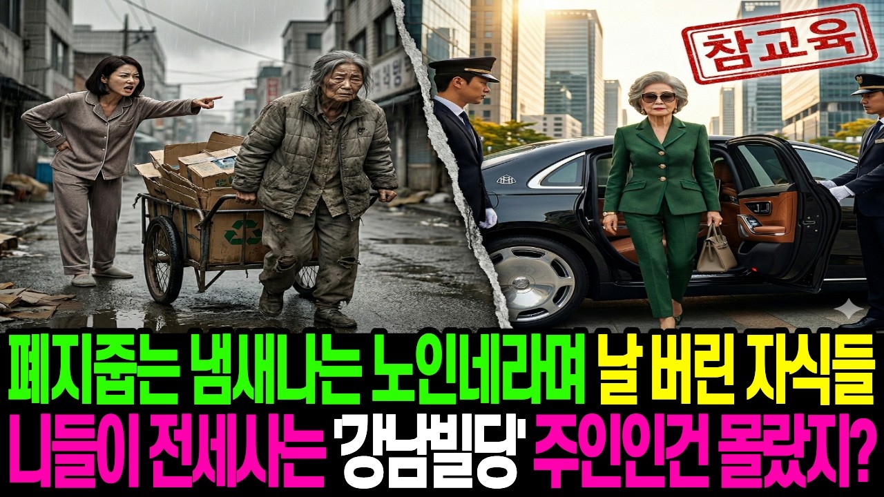 폐지줍는 냄새나는 노인네라며 날 버린 자식들 니들이 전세사는 강남빌딩 주인인건 몰랐지