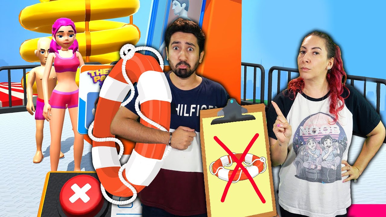 EU DECIDO QUEM PODE BRINCAR NO PARQUE AQUÁTICO no Theme Park Fun 3D