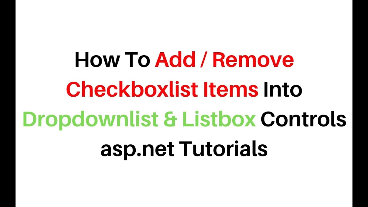 add remove selected checkboxlist items into dropdownlist and listbox asp.net