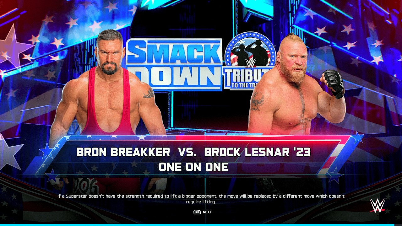 WWE 2K25 — Брон Брейккер против Брока Леснара — Битва легенд среди суперзвезд NXT