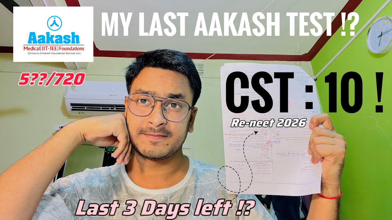 Мой последний Aakash CST 10 перед RE-NEET 2026 !!😳 | Раскрытие баллов и отрезвляющая реальность❤️...