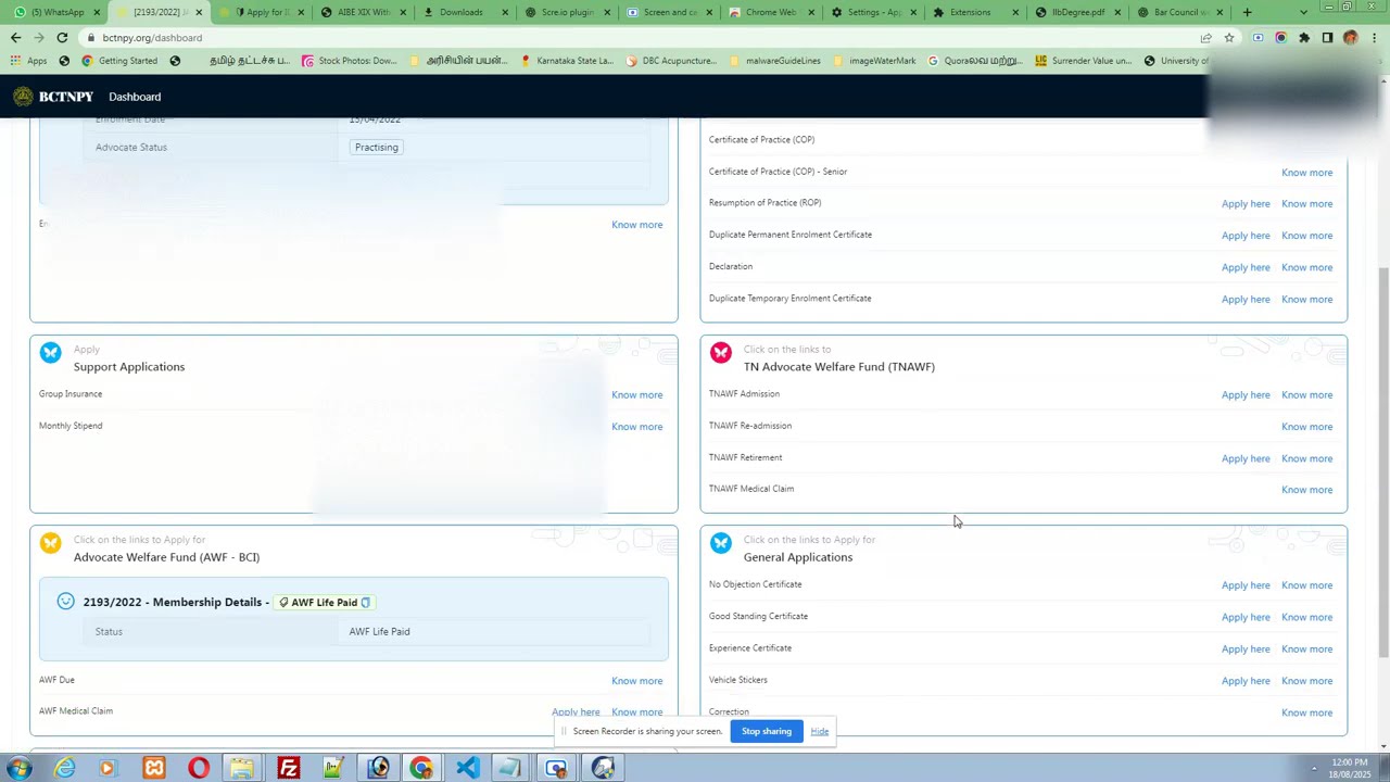 Advocate Dashboard Details | How to Use Bar Council Online Portal & Features Explained