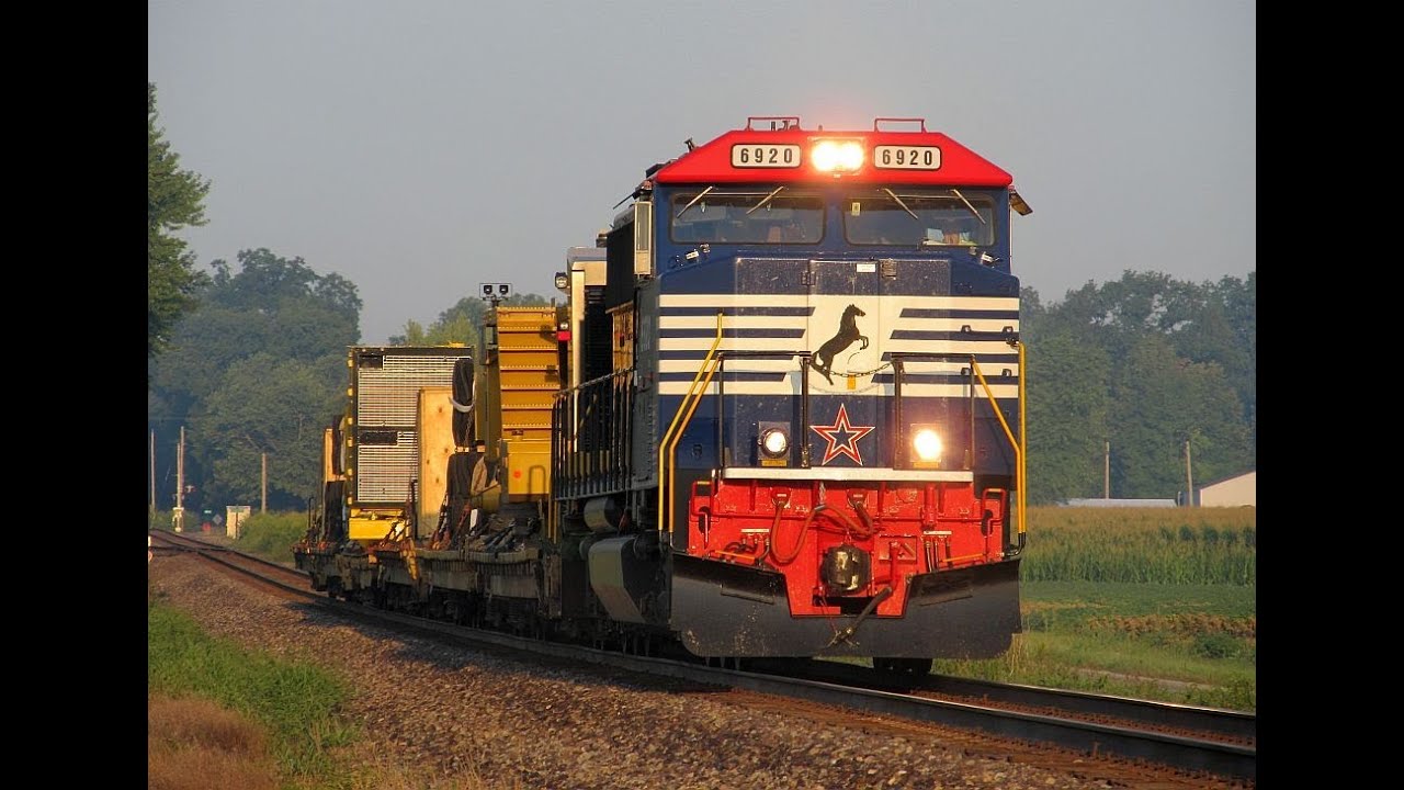 Honoring Our Veterans NS # 6920 leads NS 055 Caterpillar train w/ Awesome RS5T horn!!! (09-05-2013)