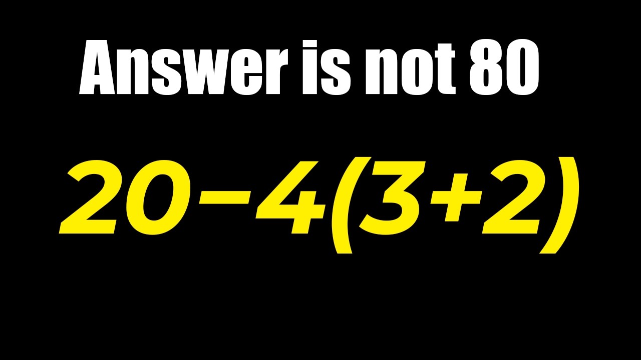 Don’t Say 80… Solve This