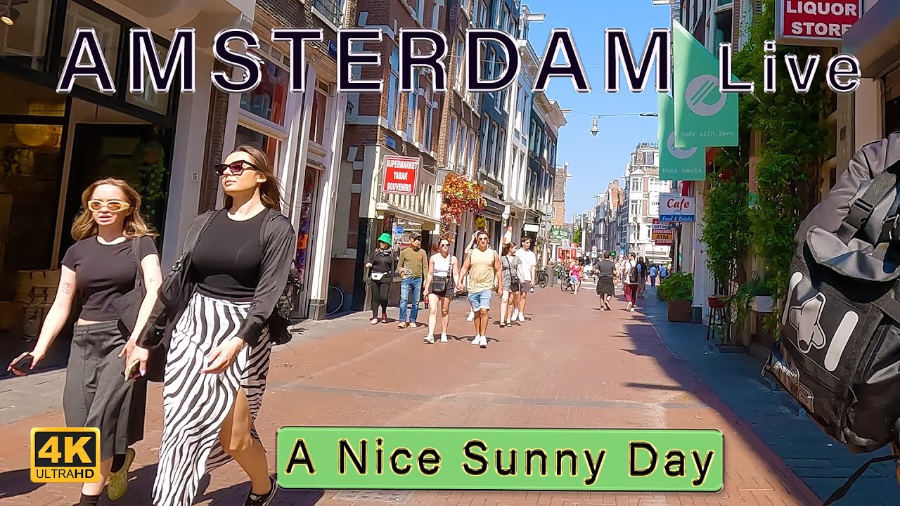 Amsterdam's Sunlit Streets: 4K  Walking Tour