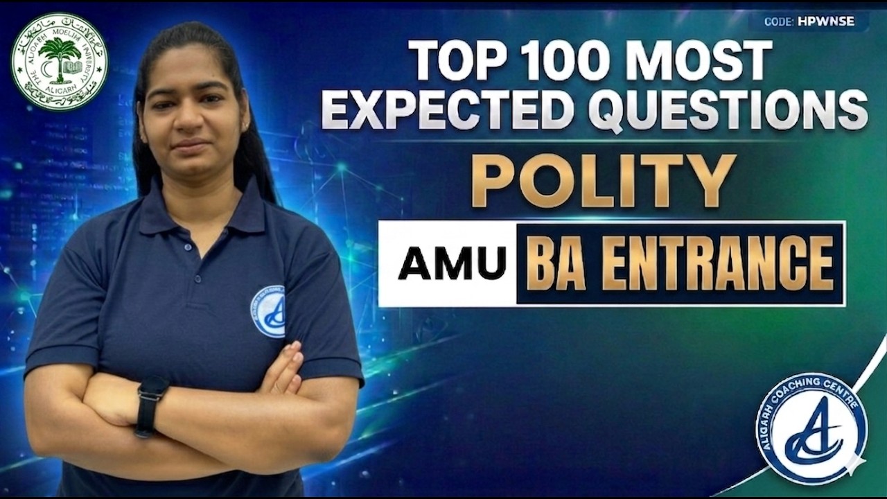 AMU BA Entrance 2026 💯 Top 100 Most Expected Polity Questions | Questions that will come in the e...