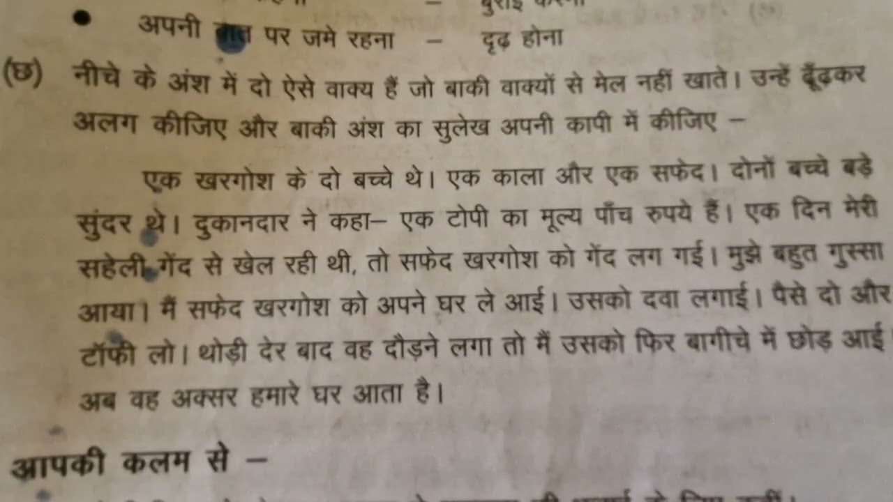 कक्षा -4,हिंदी, बेमेल वाक्यों को अलग करना ##basiceducation ##school ##vid 