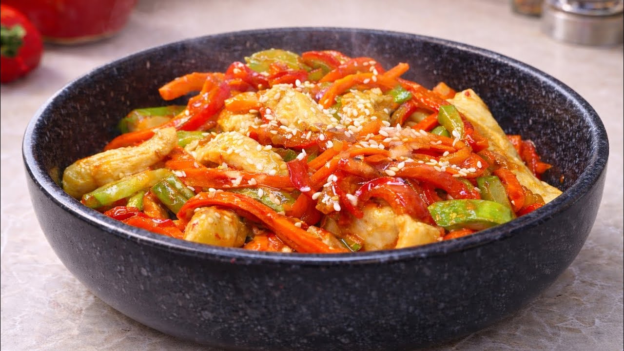 Asian-Style Chicken with Crunchy Vegetables