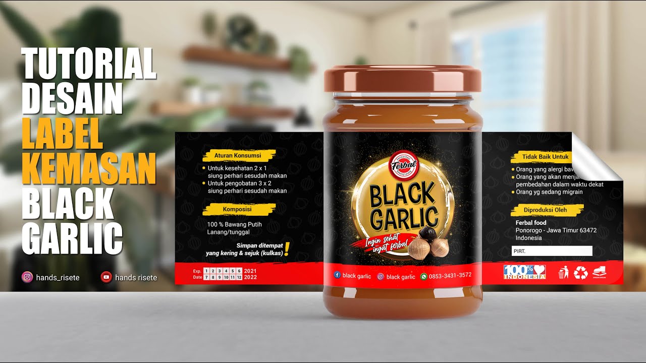 Cara Bikin Desain Label Kemasan Produk Black Garlic