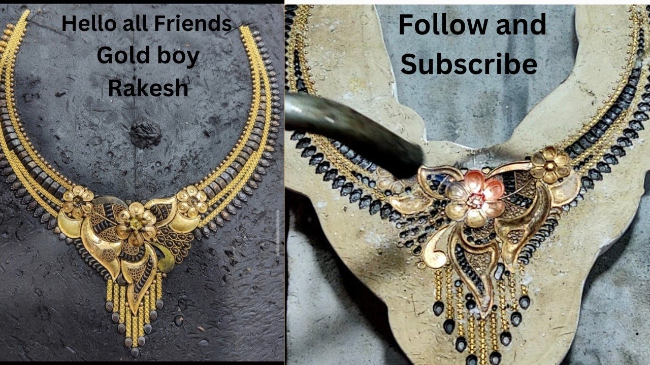 24k Gold Necklace Making♥️/Jewellery making /learn how to make this design 👍