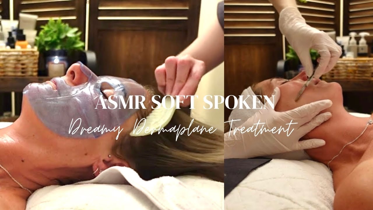 ASMR Soft Spoken Spa Facial For Relaxation & Sleep | Dreamy Dermaplane, Jade comb & Ice Globes.