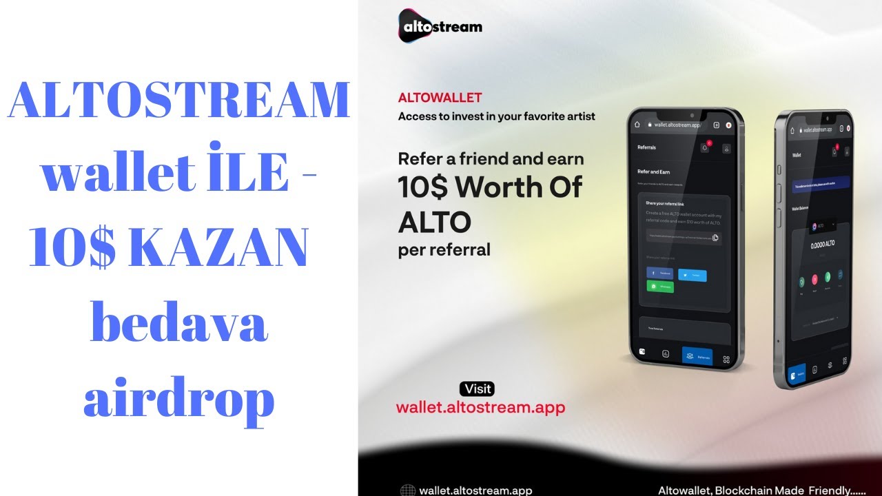 ALTOSTREAM wallet İLE - 10$ KAZAN  I bedava airdrop