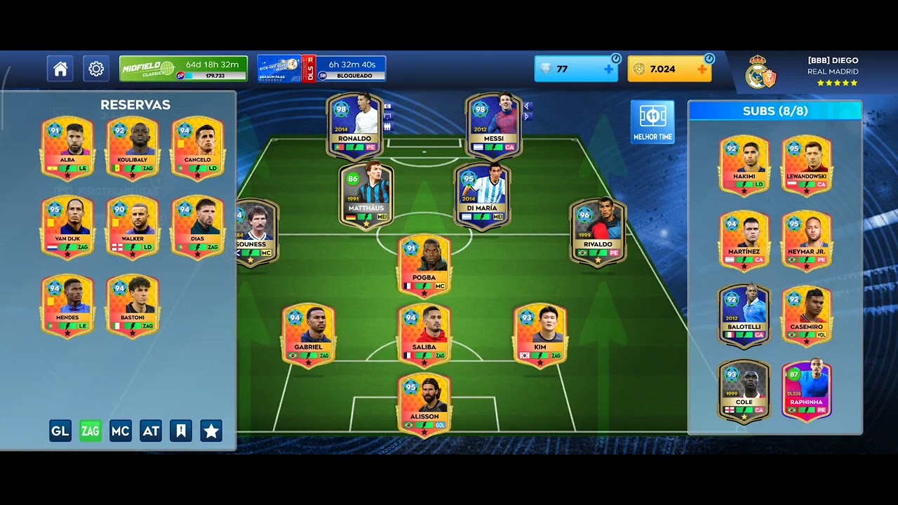 MONSTRANDO MEU TIME NO DLS 26 PARA VCIS TEM UNS JOGADORES QUE FICOU MUITO ABAIXO MAIS DA PRA BRINCA