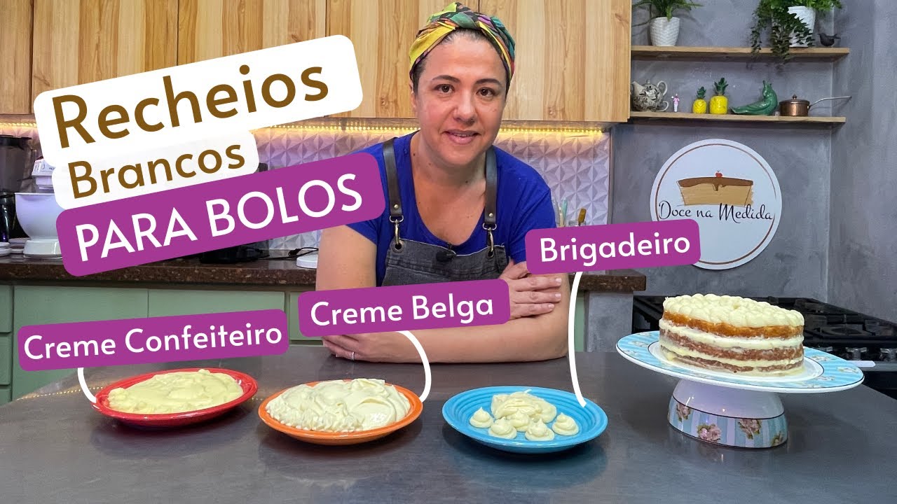 Recheios brancos para bolos - Creme confeiteiro, brigadeiro branco e creme belga!