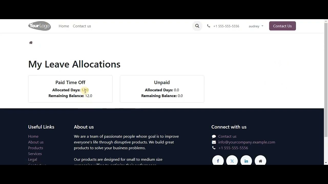Odoo 15 | How to Apply Time Off (Leave) as a Portal User | Portal Time Off Module