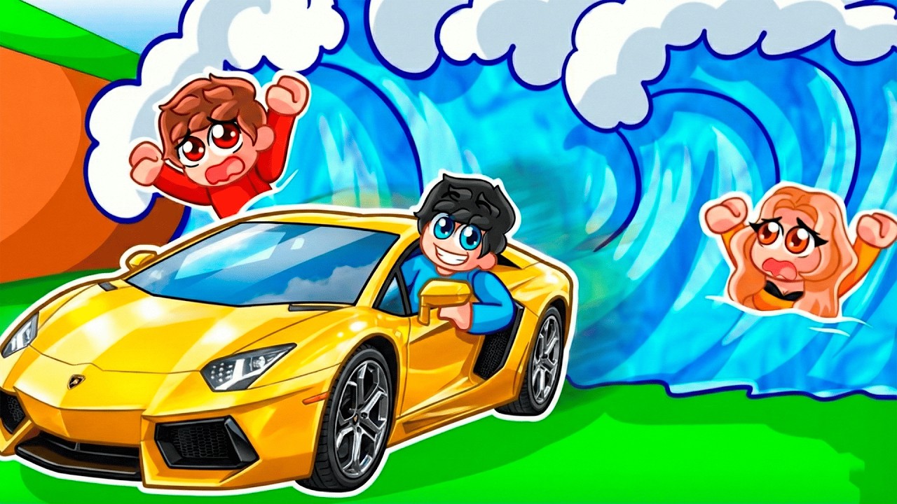 Escapa del TSUNAMI para Conseguir AUTOS de LUJO en Roblox!