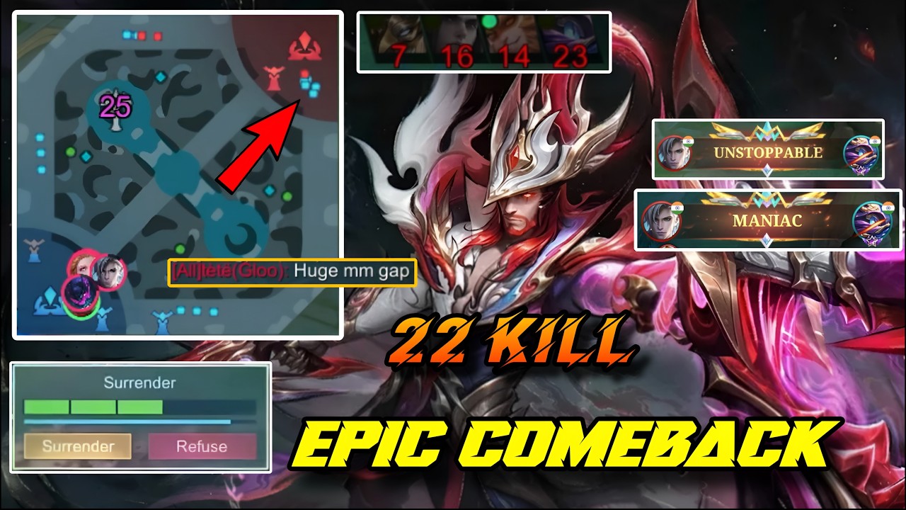 DON'T CELEBRATE TOO EARLY!! 1v5 IMPOSSIBLE EPIC COMEBACK! Solo Rank Immortal Lobby - MLBB