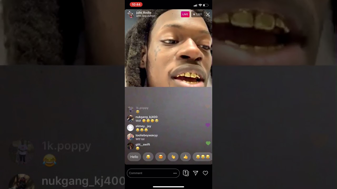 Julio Foolio disses Yungeen Ace, 23, Ksoo23 and interacts with fans on IG live