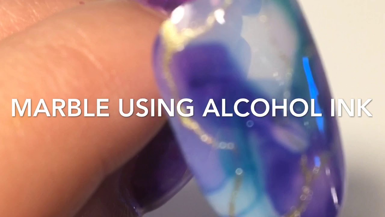 Marble Nail Art Design Using Alcohol Ink: Mini Tutorial