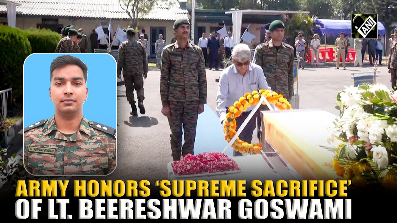 Indian Army bids final farewell to Lt. Beereshwar  Goswami who lost his life during 'Op. Sheruwali'