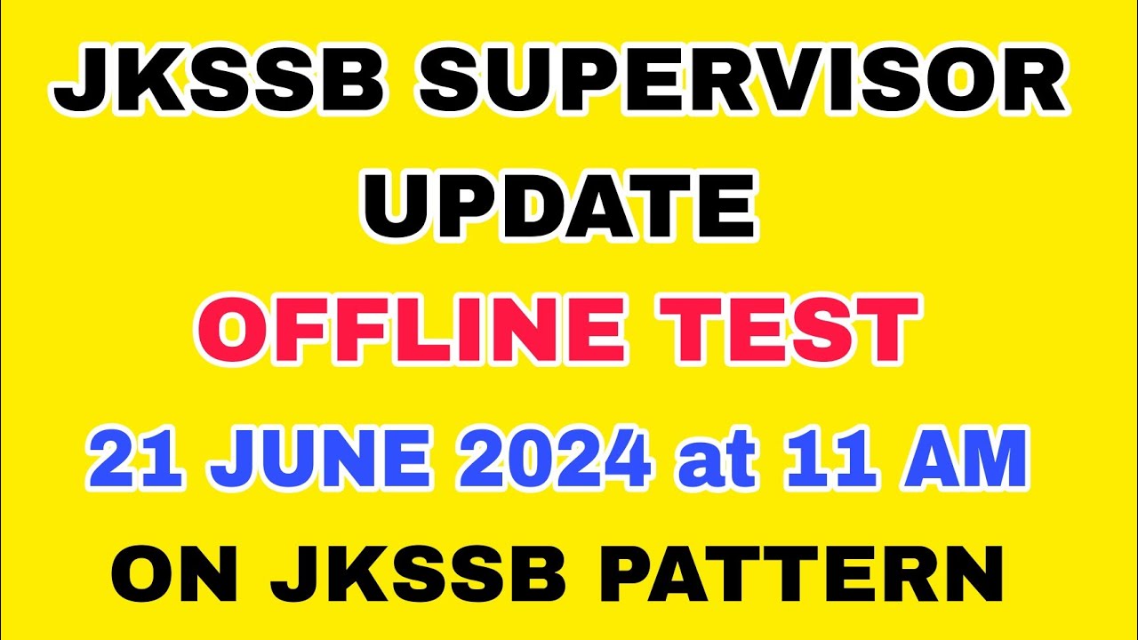 JKSSB SUPERVISOR UPDATE by AAFAQ SIR.