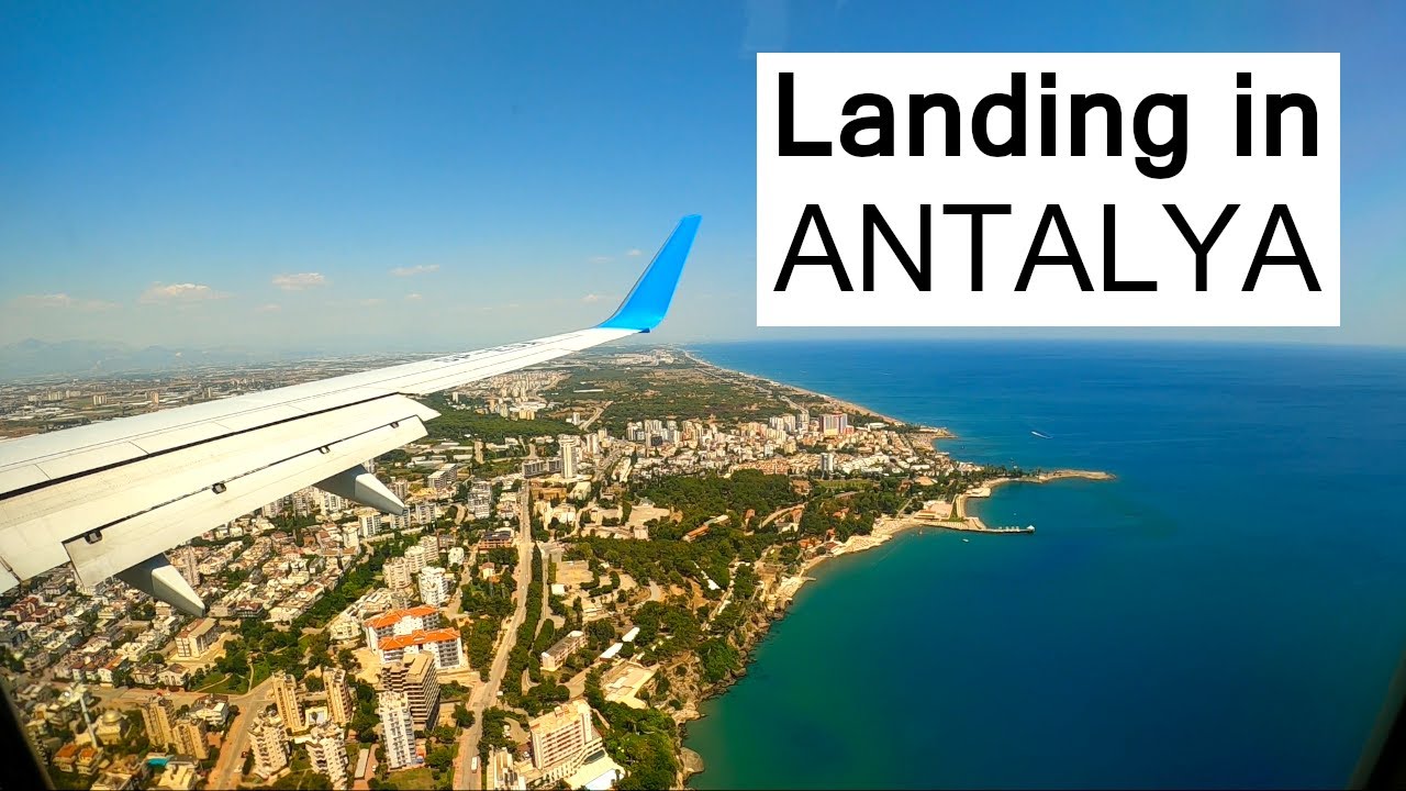 Landing in Antalya | Amazing wing view of the city and sea | Enter Air 737-800 | 2.7K60fps