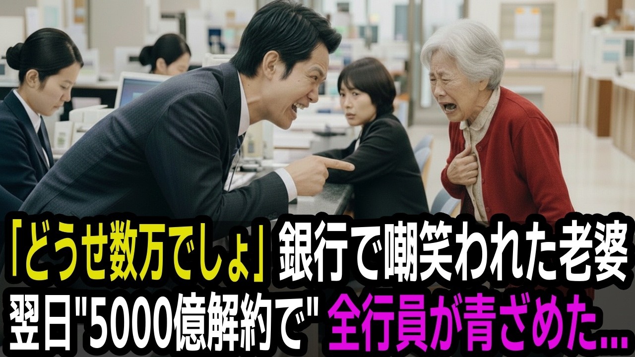 「どうせ数万でしょ？」銀行で嘲笑われた老婆　翌日“5000億解約”で全行員が青ざめた...