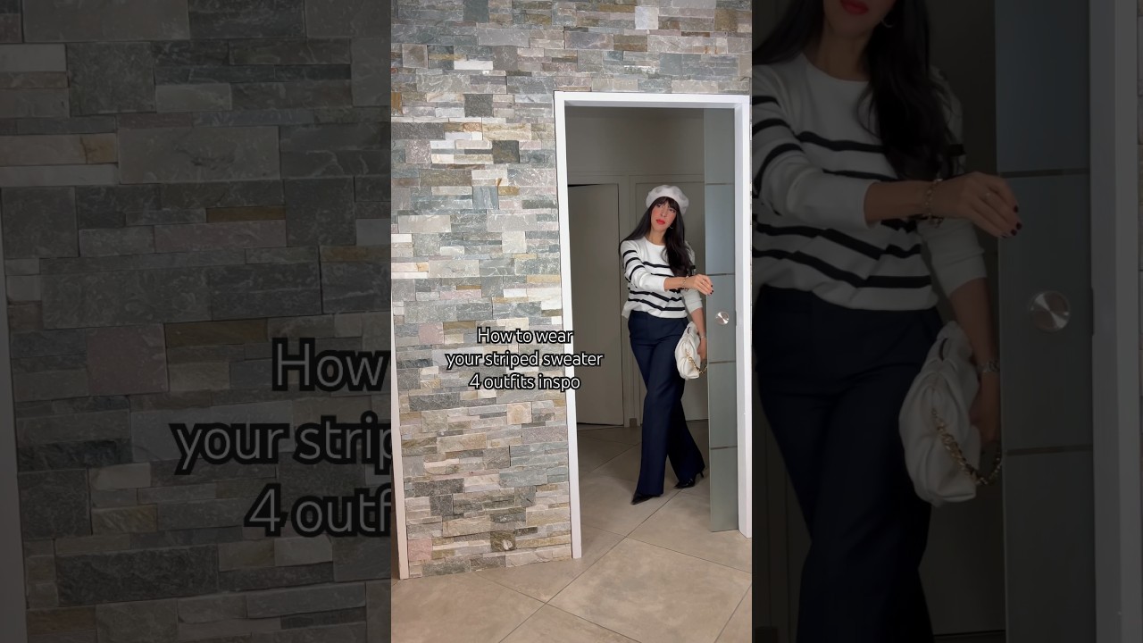 4 fa&ccedil;ons de porter 1 pull ray&eacute; #howtostyle #howtowear #stripedsweater #outfitidea #ootd #fallfashion