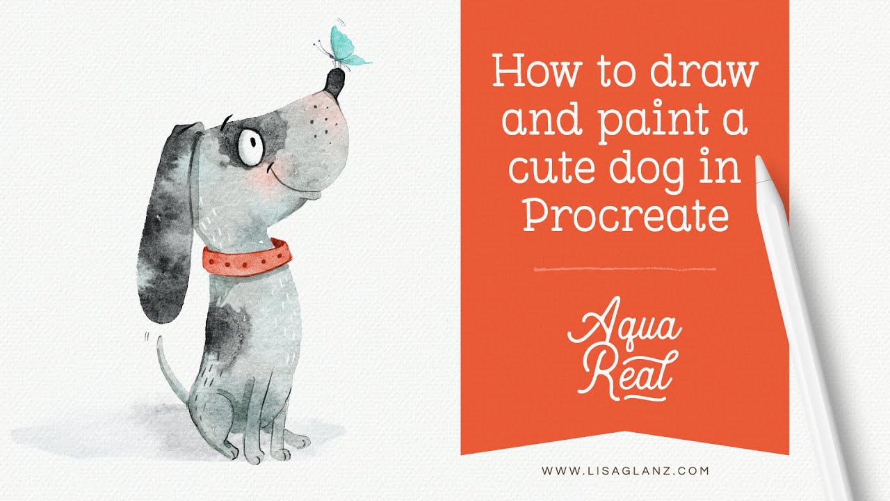 How to draw and digitally paint a cute dog in Procreate