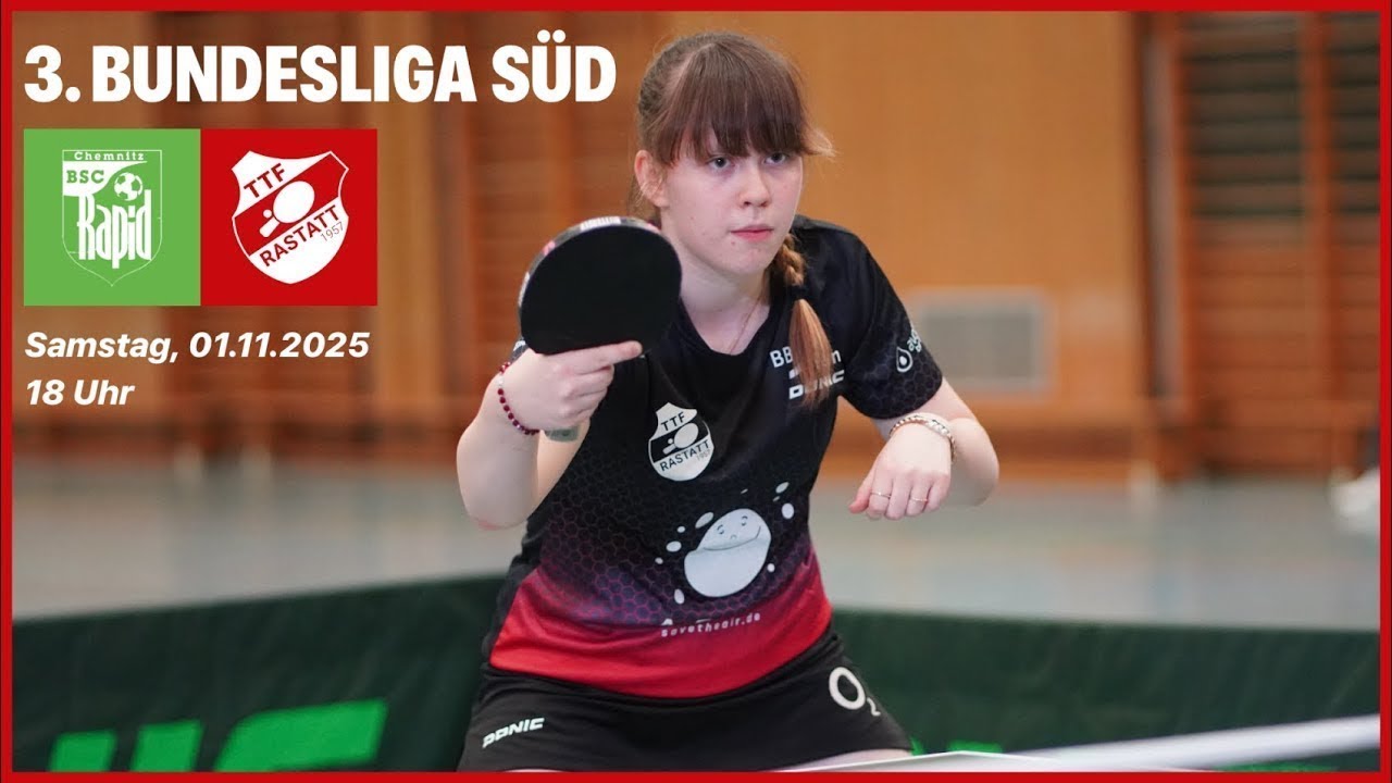 🔴 Auswärts im Osten I BSC Rapid Chemnitz - TTF Rastatt I 3. Bundesliga Tischtennis