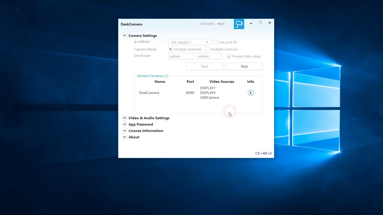 How to stream PC desktop as ONVIF with 60 FPS rate with DeskCamera 4.x