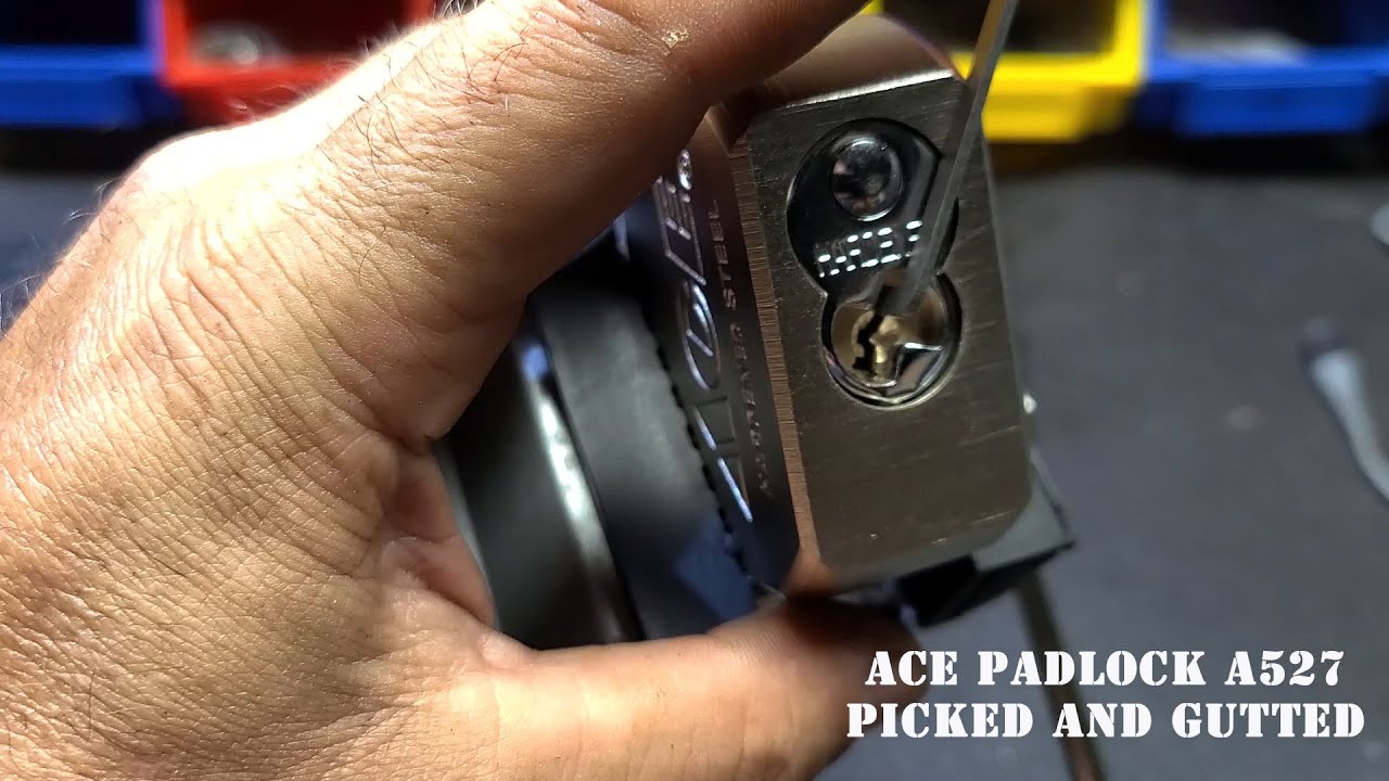 [025] ACE A527 Padlock picked and gutted.
