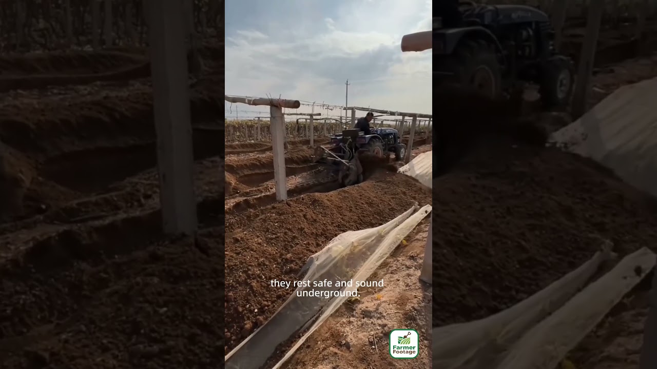 Farmers bury their grapevines in the winter to prevent them from freezing.